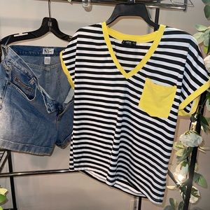 Shorts and stripe top